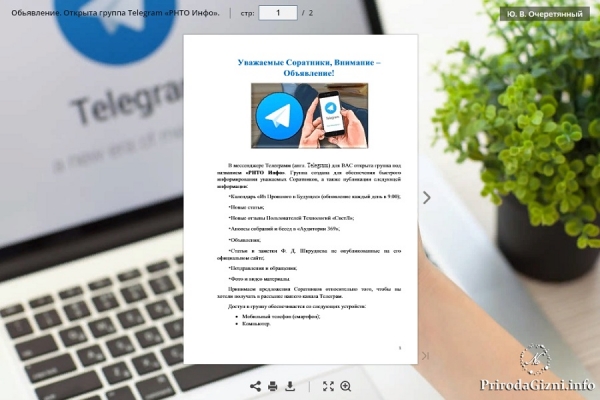 Объявление. Группа в мессенджере